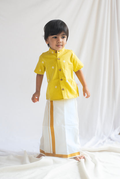 Mustard Yellow Handloom Cotton Shirt