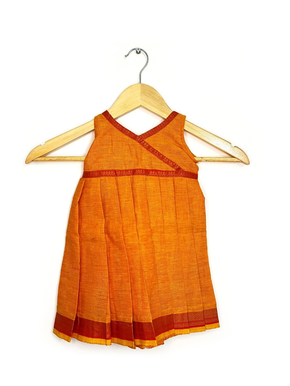 Yellow Mangalagiri Cotton Dress with Zari Border