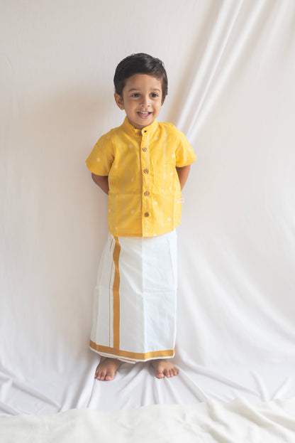 Bright Yellow Handloom Cotton Shirt
