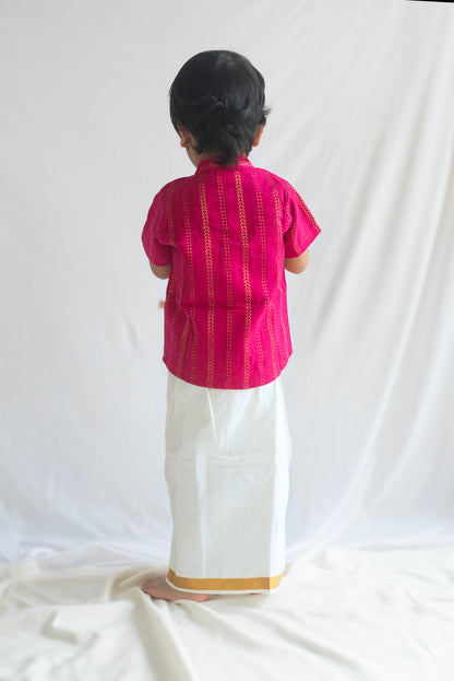 Pink Handloom Cotton Shirt