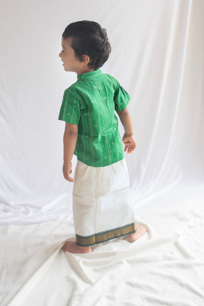 Green Handloom Cotton Shirt
