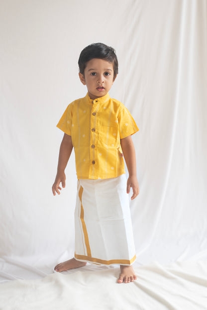 Bright Yellow Handloom Cotton Shirt