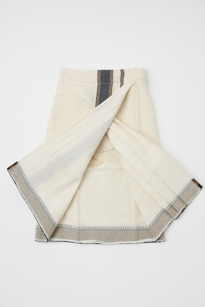 Cotton Veshti with Green Mayilkann Border