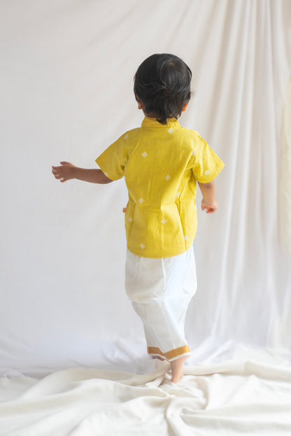 Mustard Yellow Handloom Cotton Shirt
