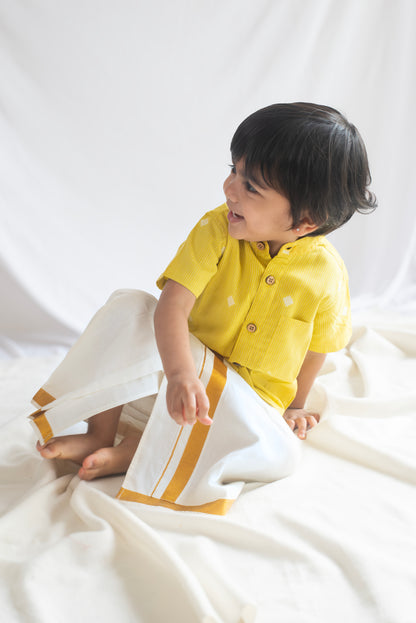 Mustard Yellow Handloom Cotton Shirt
