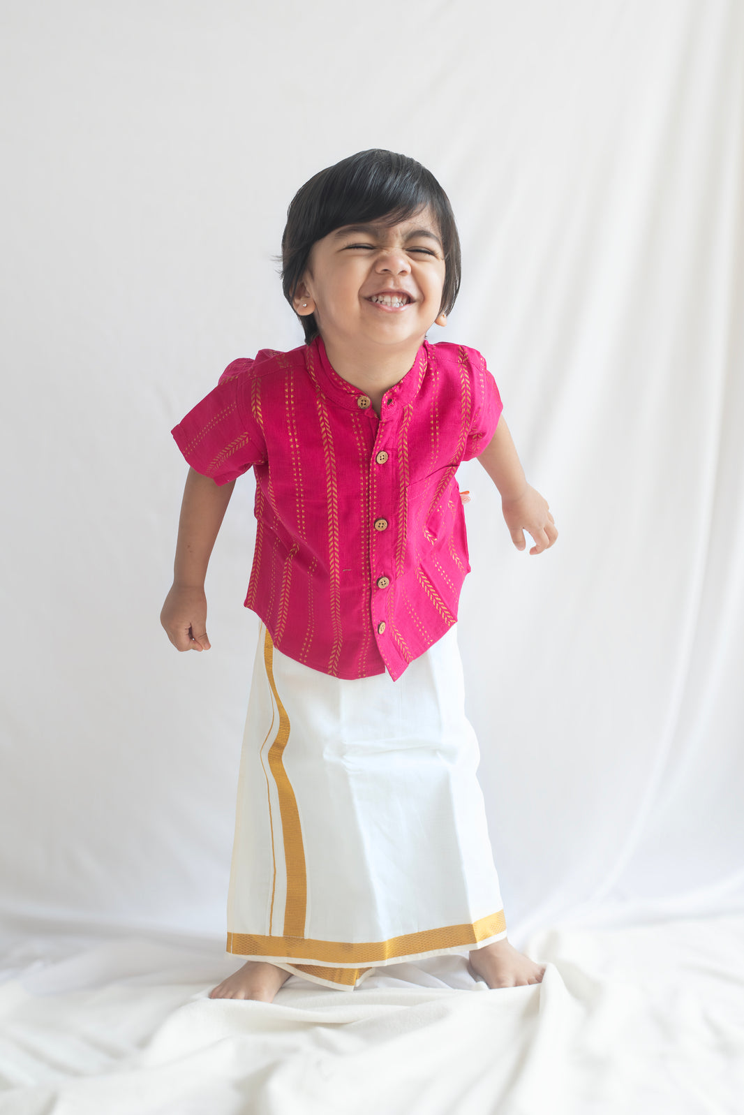 Pink Handloom Cotton Shirt