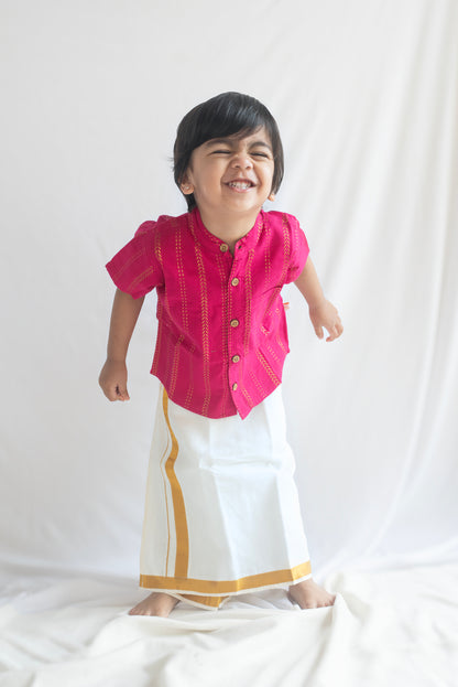 Pink Handloom Cotton Shirt