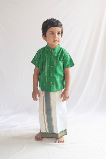 Green Handloom Cotton Shirt