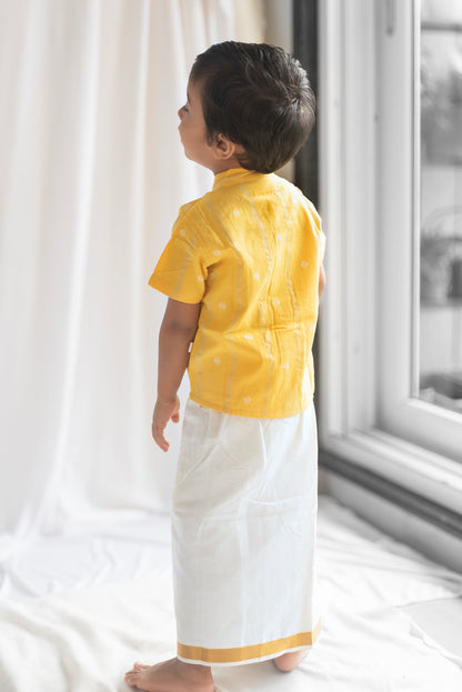 Bright Yellow Handloom Cotton Shirt