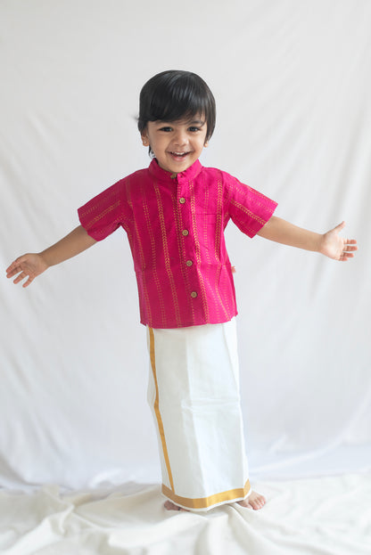 Pink Handloom Cotton Shirt