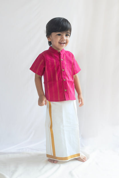 Pink Handloom Cotton Shirt